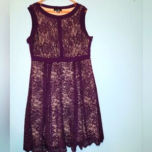 Elegant Purple Lace Dress